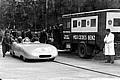 Rekordfahrten auf der Autobahn Frankfurt – Darmstadt, 11. November 1936: Rudolf Caracciola erzielte mit dem Zwölfzylinderfahrzeug Mercedes-Benz W 25 mit Stromlinienkarosserie fünf internationale Klassenrekorde und einen Weltrekord.